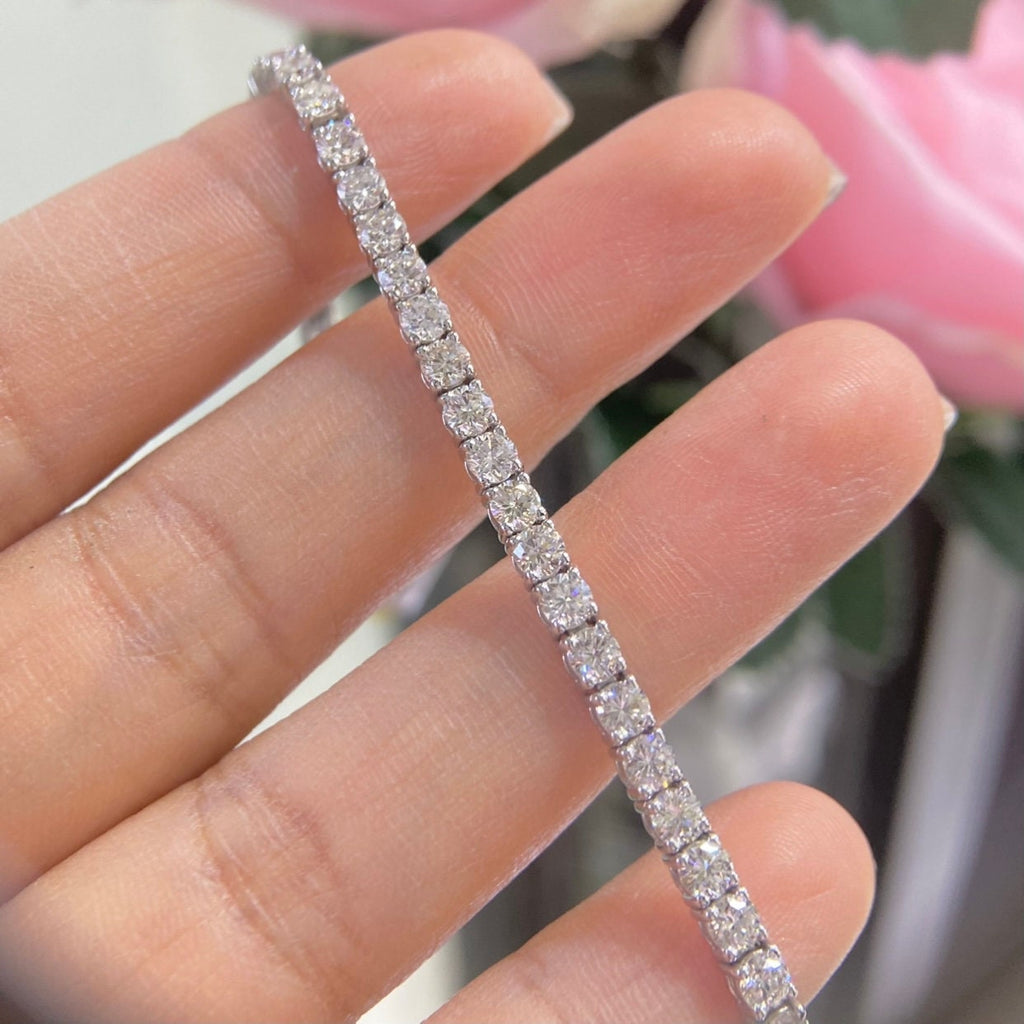 14K White Gold Natural Diamond 6.40ct Tennis Bracelet DB097 TGEJ (etsy image id: 4878373717)