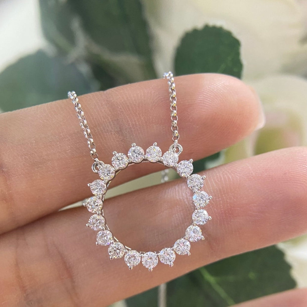 PJNP4519 Circle of Love 14K White Gold 1.20ct Round White Diamond Pendent (etsy image id: 4878434269)