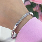 14K White Gold Bangle Bracelet with 2.50ct Natural Diamonds . DB0068 IZJJ (etsy image id: 4892203720)