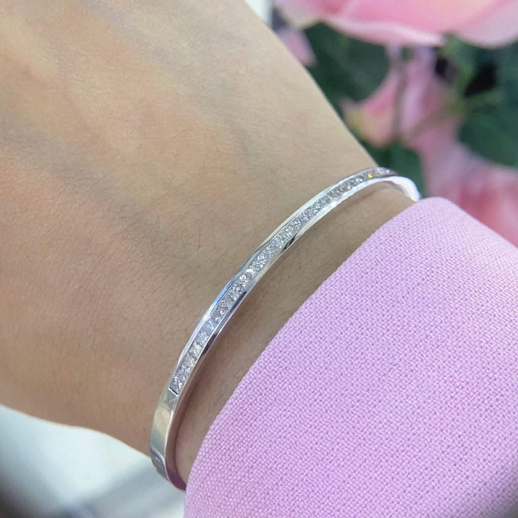 14K White Gold Bangle with 1.15ct in Natural Diamonds DB0061 INJJ (etsy image id: 4892293804)