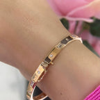 14K Rose Gold Bangle with 0.95ct Natural diamonds. (etsy image id: 4898413376)