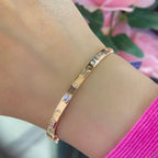 14K Rose Gold Bangle with 0.95ct Natural diamonds. (etsy image id: 4898434416)