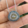 18K White Gold Pendent with Natural Sapphires & 0.50ct Diamonds. ITJJ (etsy image id: 4901791262)