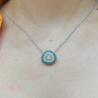 18K White Gold Pendent with Natural Sapphires & 0.50ct Diamonds. ITJJ (etsy image id: 4901856110)