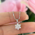 14K White Gold Flower Style 0.70CT Natural Diamond Pendant ZJJ __etsy:4922820832