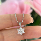 14K White Gold Flower Style 0.70CT Natural Diamond Pendant ZJJ __etsy:4922820832
