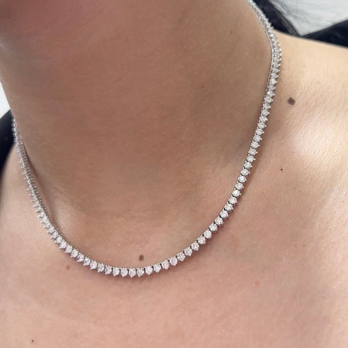 14K  White Gold All the Way around 9.60ct Natural Diamond Tennis Necklace .PJN5293WG ZJJJ __etsy:4941672968