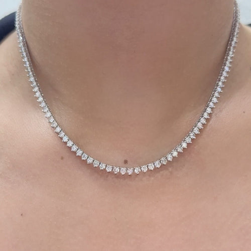 14K  White Gold All the Way around 9.60ct Natural Diamond Tennis Necklace .PJN5293WG ZJJJ __etsy:4941673004