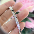 14K White Gold Bangle with 0.83ct Natural Diamonds (etsy image id: 4946659435)