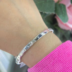 14K White Gold Bracelet Bangle with 1.19ct Natural Diamonds. (etsy image id: 4946703225)