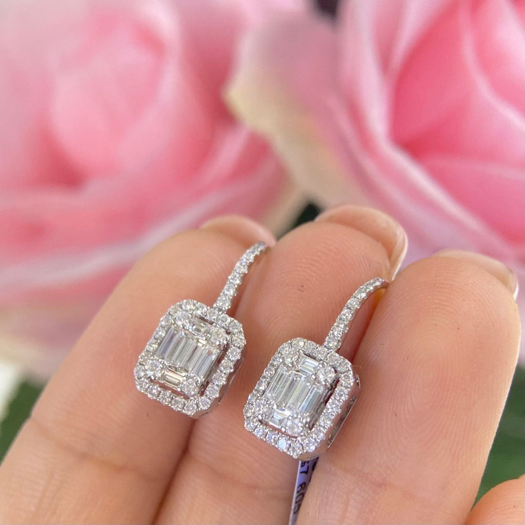14K White Gold Earrings 1.62ct in Diamonds. PJE49660 ITGT (etsy image id: 4961135358)