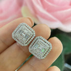 14K White Gold Statement Earrings with Emerald and Round Brilliant 1.62ct Natural Diamonds (etsy image id: 4961231491)