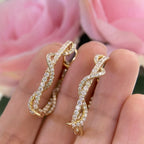 14K Yellow Gold Twist Oval Hoop Earrings 2.75ct in Natural Diamonds. (etsy image id: 4961279619)
