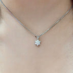14K White Gold Flower Style 0.70CT Natural Diamond Pendant ZJJ __etsy:4971081589