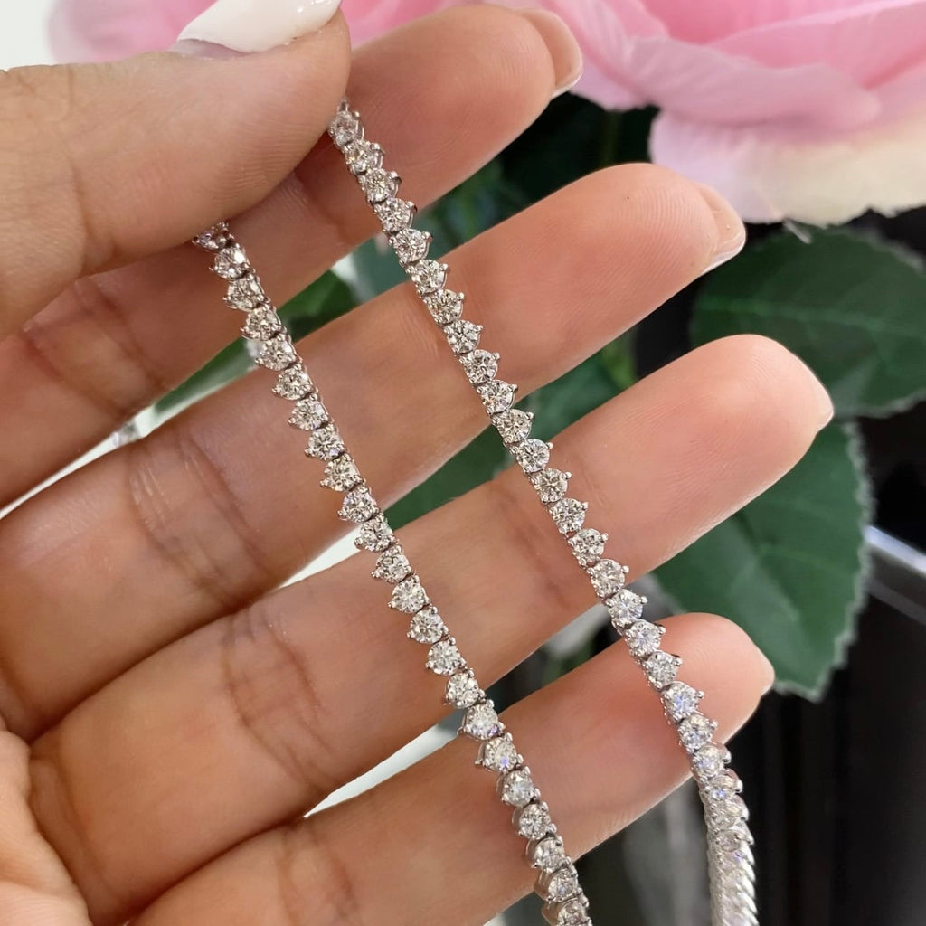 14K  White Gold All the Way around 9.60ct Natural Diamond Tennis Necklace .PJN5293WG ZJJJ __etsy:4989939679