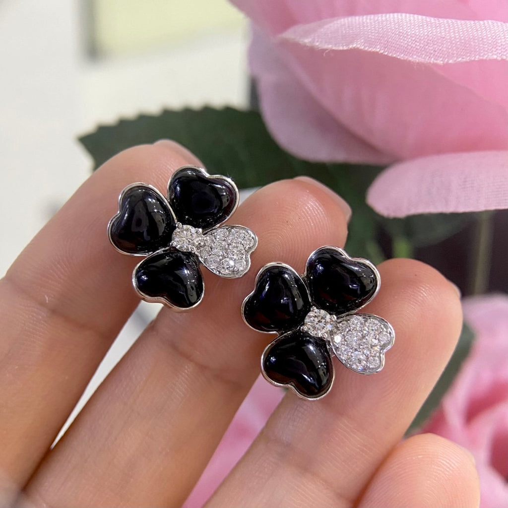 18K Flower Style 0.60ct Natural Diamonds Earrings. LN352BY TGT (etsy image id: 5007466194)