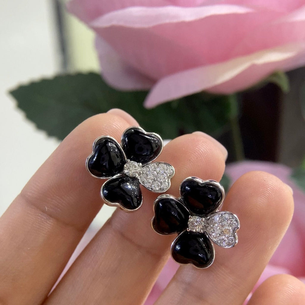 18K Flower Style 0.60ct Natural Diamonds Earrings. LN352BY TGT (etsy image id: 5007483278)