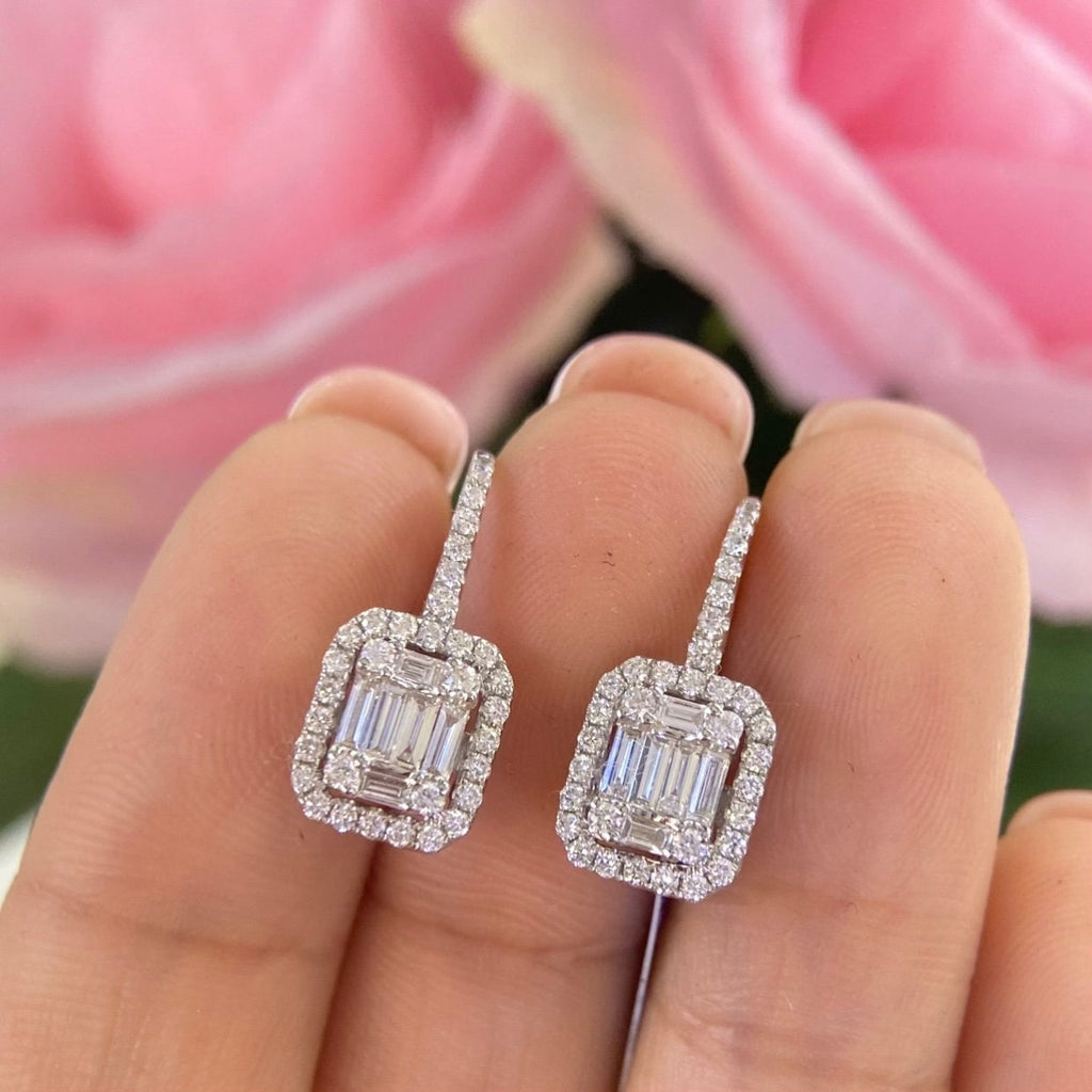 14K White Gold Earrings 1.62ct in Diamonds. PJE49660 ITGT (etsy image id: 5009402879)