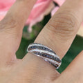 14K White Gold with 0.32ct in Black and White  Diamonds . N540DD4WG (etsy image id: 5010264933)