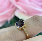 14K Yellow Gold Ring with 1.78ct Garnet with 0.09ct in Diamonds (etsy image id: 5010487533)
