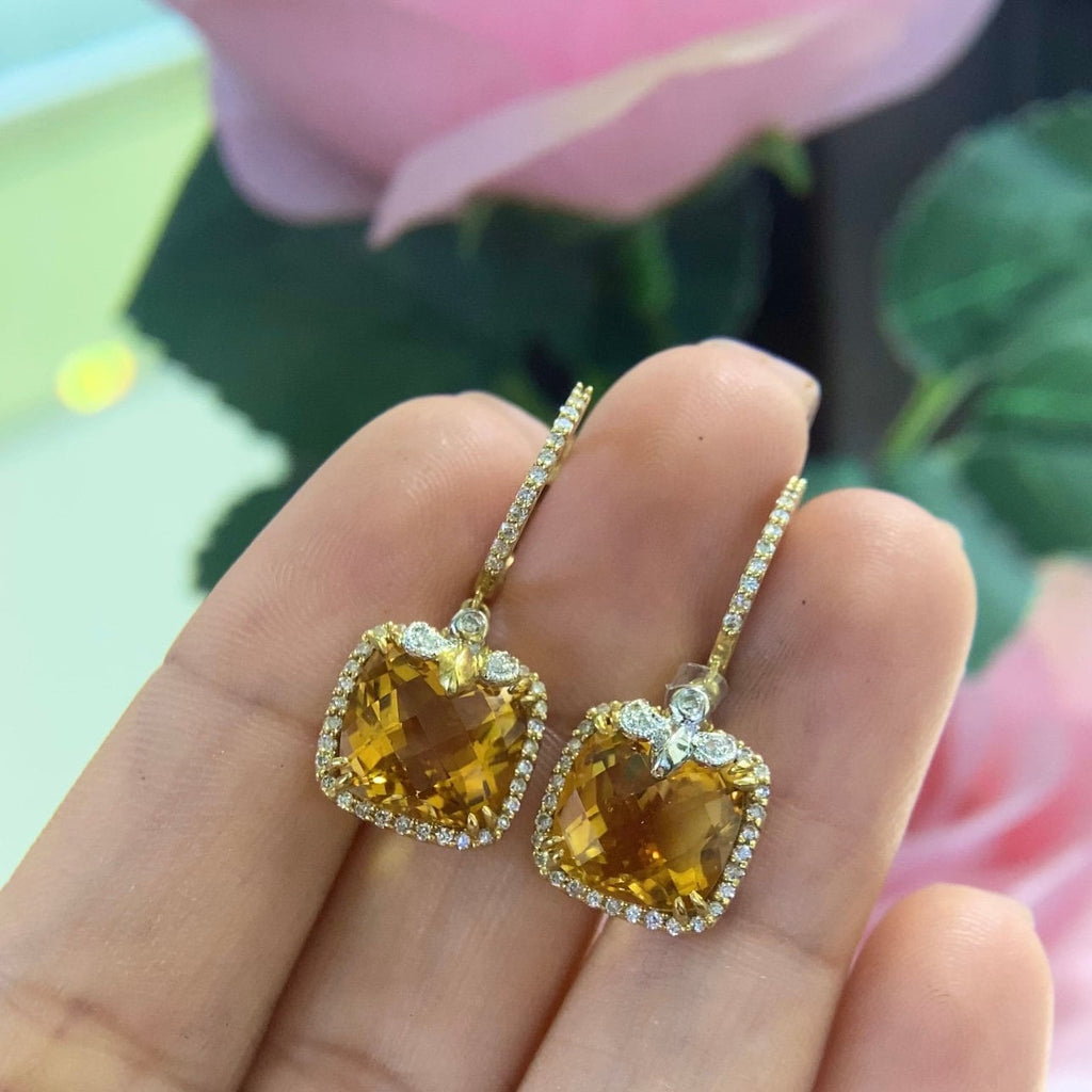 14K Yellow Gold Earrings 8.93ct with 0.46ct in Diamonds. DC-E2908 (etsy image id: 5024843076)