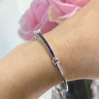 14K White Gold Bracelet with  0.85ct Sapphires and 0.26ct in Diamonds. DCB14418-2 (etsy image id: 5025014062)