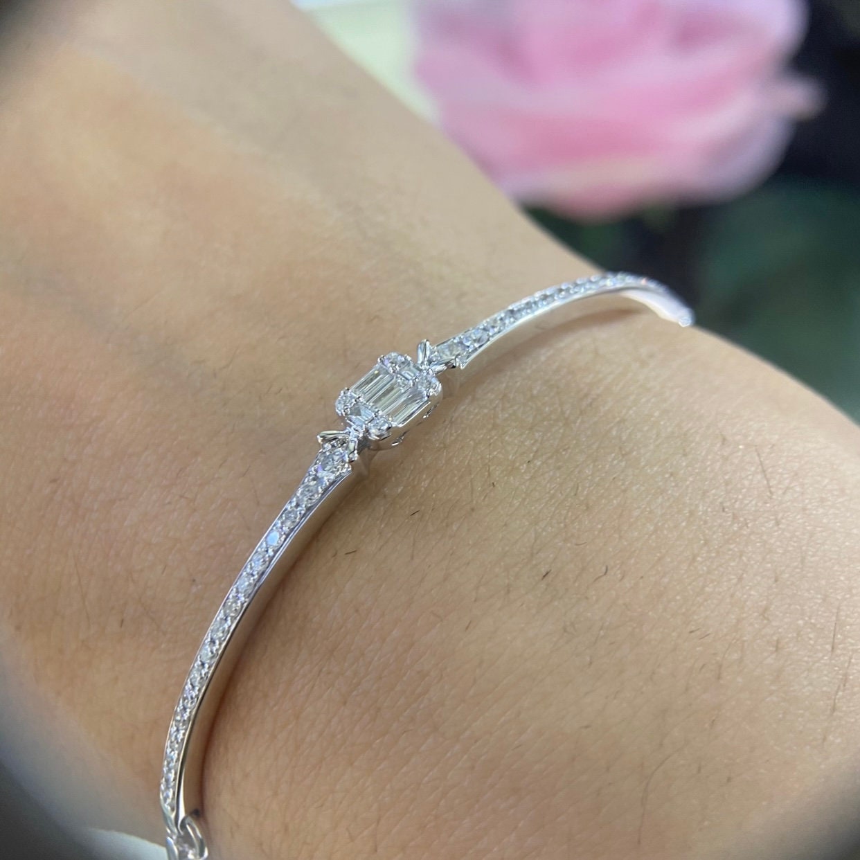 14K White Gold 0.96ct Bracelet DCB4184 IAJZ (etsy image id: 5025162406)