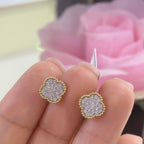 14K Yellow Gold Claver Style 0.39ct Diamonds Earrings.  DCE146021 ATJ (etsy image id: 5027704326)