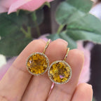 14K Yellow Gold 10.67ct Citrine with 0.25ct in Diamonds (etsy image id: 5073088629)