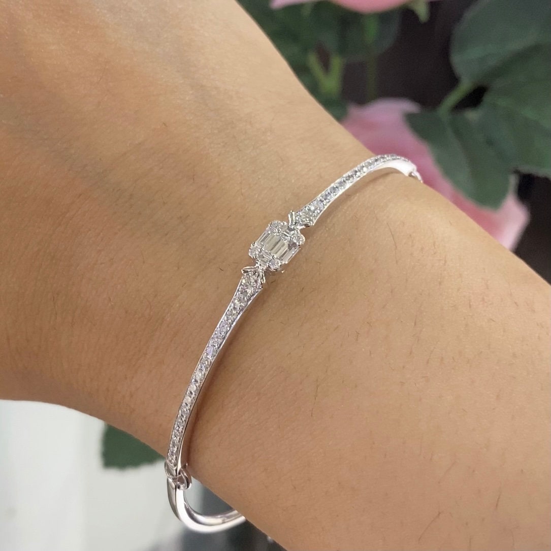 14K White Gold 0.96ct Bracelet DCB4184 IAJZ (etsy image id: 5073386741)