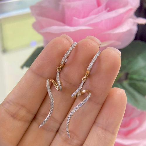 14K Rose Gold Earrings Snake Style 0.71ct in Diamonds. DCE13772-8 ZTJ (etsy image id: 5075911675)