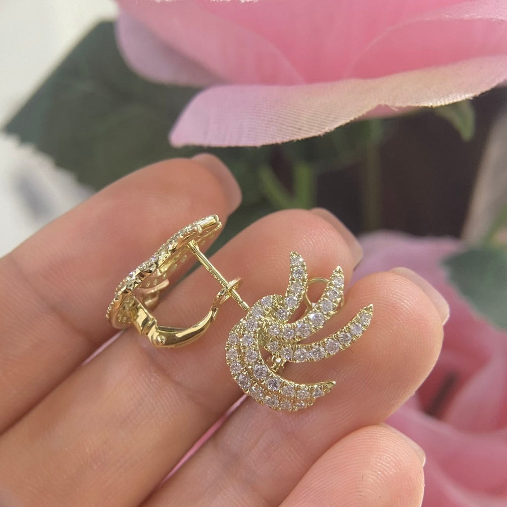 14K Yellow Gold 0.93ct in Diamonds Earrings. DCE144102 EIT (etsy image id: 5075959151)