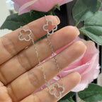 White Gold Necklace with Three Diamond Clover (etsy image id: 5076551263)