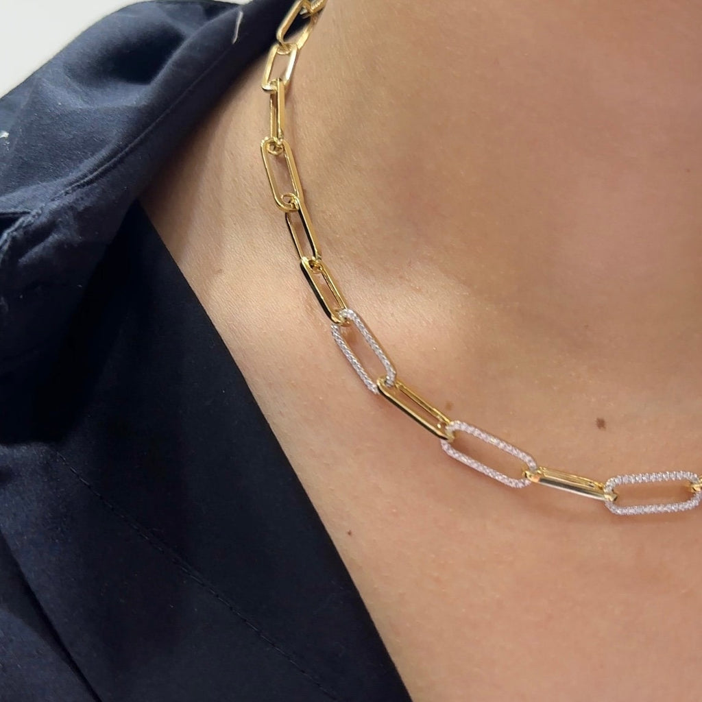 18K Yellow Gold  0.72ct in Diamonds Necklace. A48615N14 GLII (etsy image id: 5149735580)