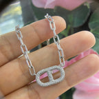 White Gold Paper Clip Diamond Pendant Necklace (etsy image id: 5197967261)