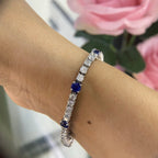14K White Gold 4.60ct in Sapphires with 5.55ct in Diamonds Bracelet. SDB020 ZJJJ (etsy image id: 5281251786)