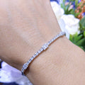 Tennis Bracelet with Baguette and Round Clusters and 2.56cts in Diamonds Set in 14K White Gold.PJBR4782 (etsy image id: 5281379156)