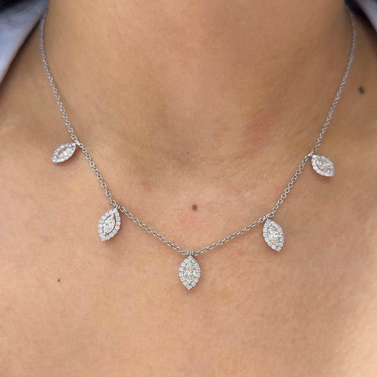 18K White Gold Necklace with 2.23ct Natural Diamonds TN2311-3 (etsy image id: 5288568272)