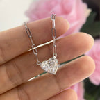 14K White Gold Heart Shape Pendant Lab Grown Diamond 3.01ct. SI1 Clarity .F color. (etsy image id: 5288647510)