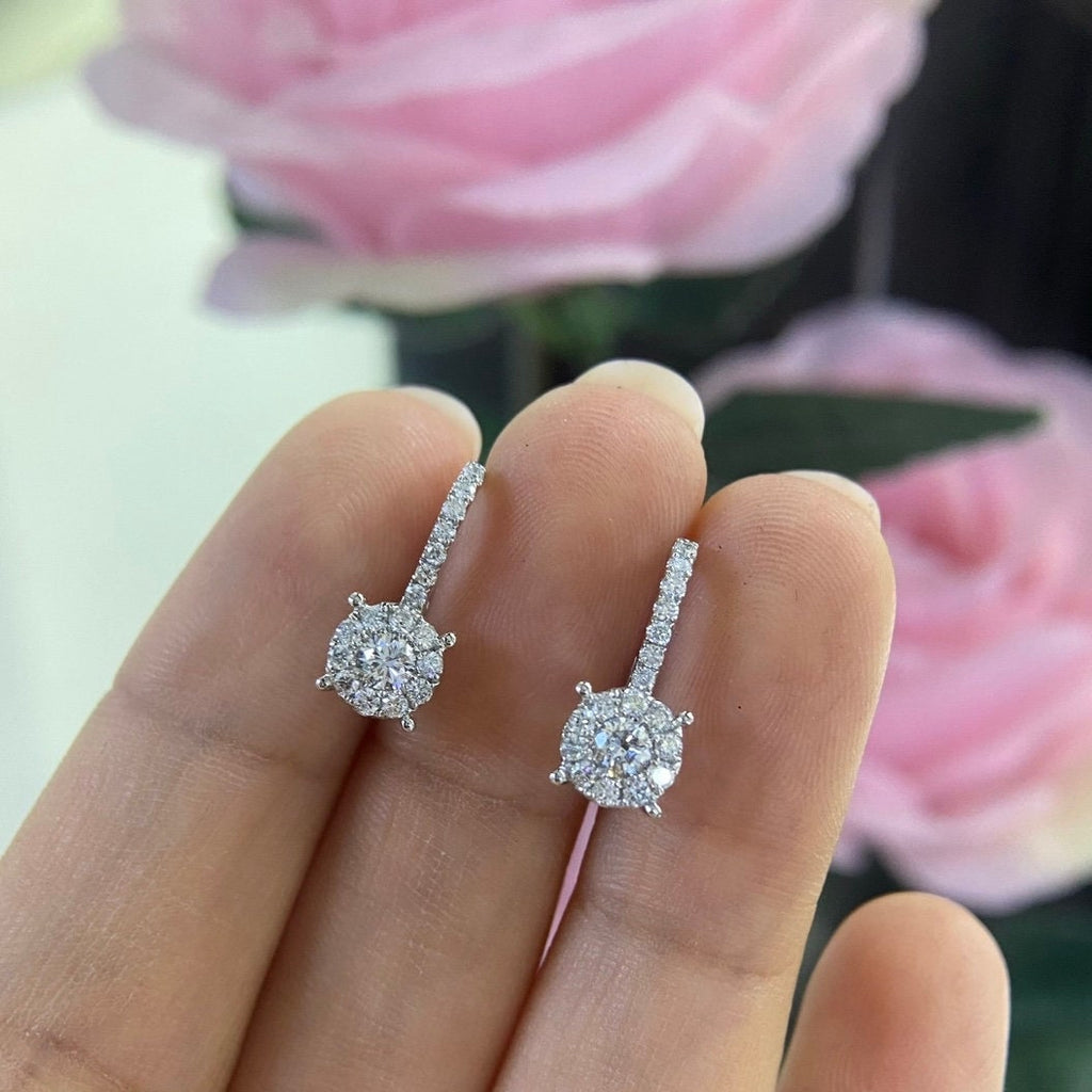 14K White Gold Earrings with 0.77ct in Diamonds. (etsy image id: 5318090583)
