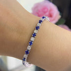 14K White Gold 5.82ct in Sapphires with 5.55ct in Diamonds Bracelet. SDB006 ATJJ (etsy image id: 5329452763)