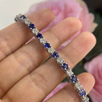 14K White Gold 5.82ct in Sapphires with 5.55ct in Diamonds Bracelet. SDB006 ATJJ (etsy image id: 5329452767)