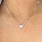 14K White Gold Heart Shape Pendant Lab Grown Diamond 3.01ct. SI1 Clarity .F color. (etsy image id: 5336822211)