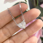 14K White Gold Heart Shape Pendant Lab Grown Diamond 3.01ct. SI1 Clarity .F color. (etsy image id: 5336822239)