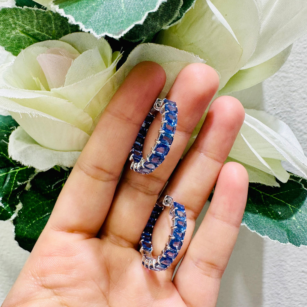 18k White gold Sapphire Earrings (etsy image id: 5369495494)
