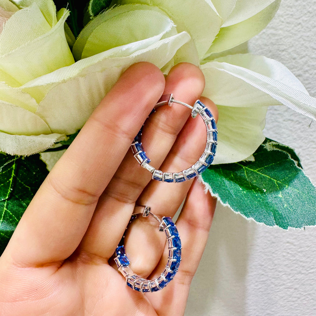 18k White gold Sapphire Earrings (etsy image id: 5369495502)