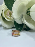 18KT Rose Gold Multicolor Sapphire and Diamond Ring (etsy image id: 5476526952)