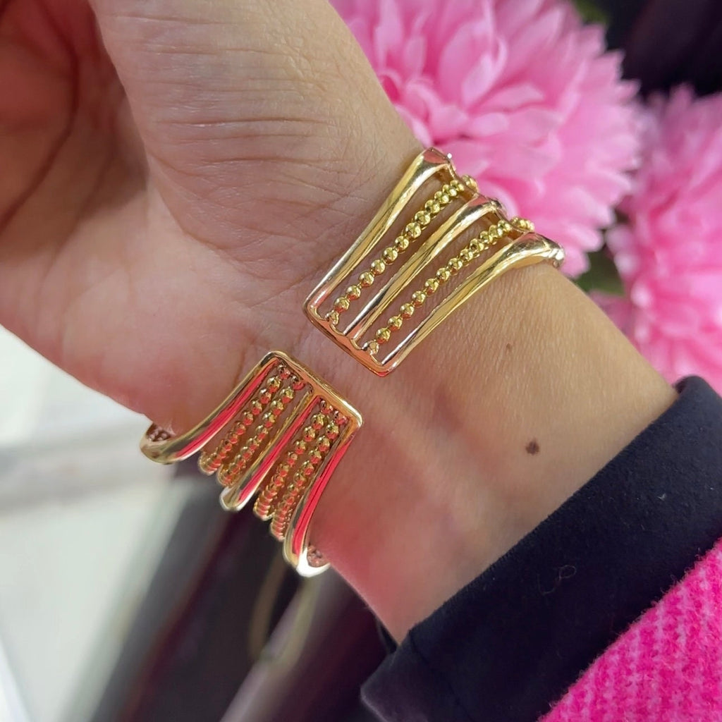 18K Yellow Gold cuff Bangle Bracelet 7.78ct in Natural Diamonds ,G color,VS2-SI with multi color stones DB053 ETJJ (etsy image id: 5583062814)