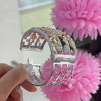 18K White and Yellow Gold Diamond Bangle with 11.42ct Diamond , VS2- SI. (etsy image id: 5631177037)
