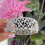 14K White Gold Diamond Bangle Bracelet 5.51ct Natural cut Diamonds G ,VS2-SI ,prong setting (etsy image id: 5631187501)